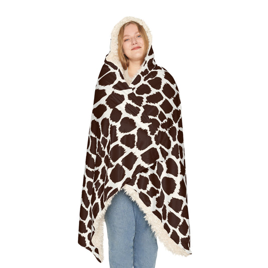 Hooded Snuggle Blanket - Super Soft, Giraffe Print