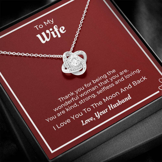To My Wife - I Love You To The Moon And Back - Love Kot Necklace