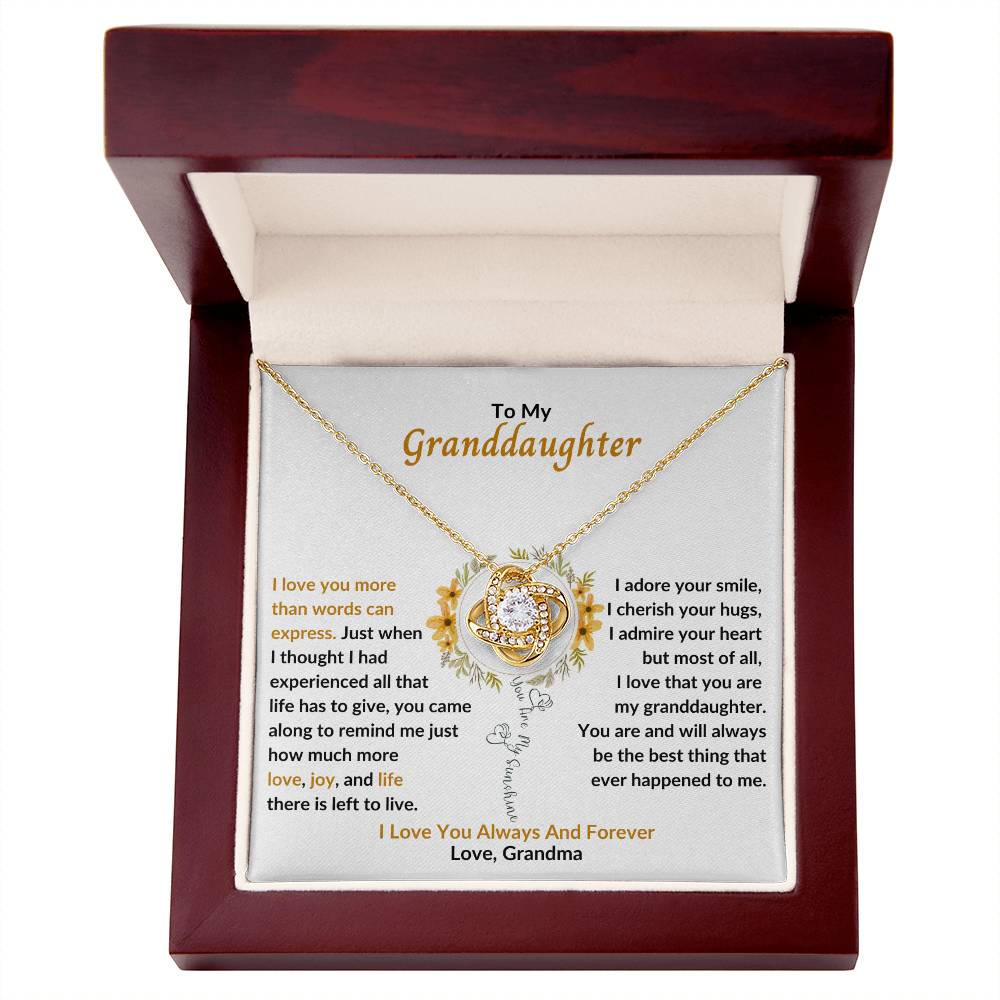 You Are My Sunshine - Granddaughter Pendant Necklace - Keepsake Gift From Grandparent or Grandma, Granddad