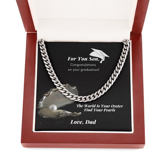 For You Son Graduation Cuban Chain Necklace Jewelry Gift From Dad