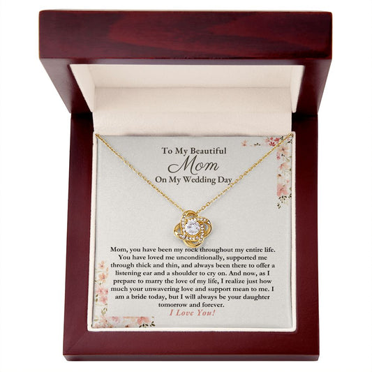 To My Beautiful Mom, Wedding Day Gift From Daughter, Mother of the Bride Gift from Bride, Wedding Necklace Jewelry