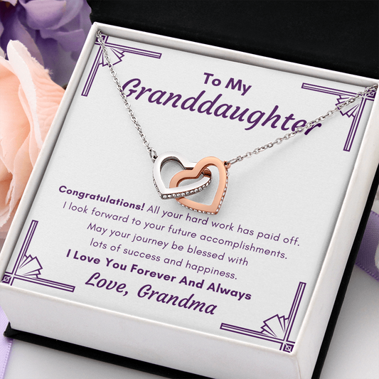 To My Granddaughter, Graduation Gift From Grandma, Heart Necklace, Keepsake, Birthday Gift, Congratulations