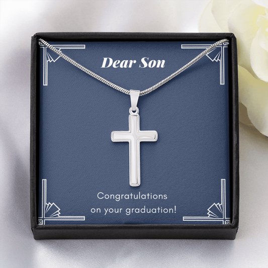 Dear Son Congratulations On Your Graduation Stainless Steel Necklace Gift