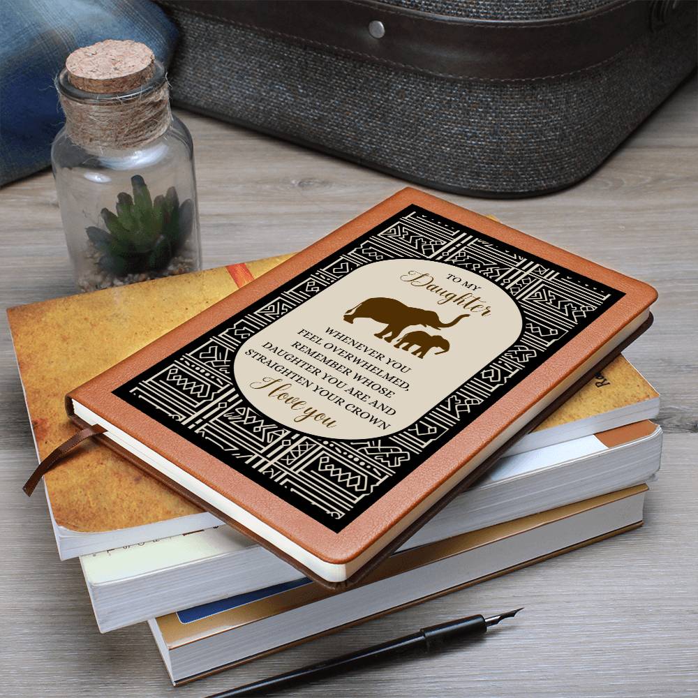 To My Daughter Vegan Leather Journal, Inspirational Gift from Mom or Dad, Writing Journal