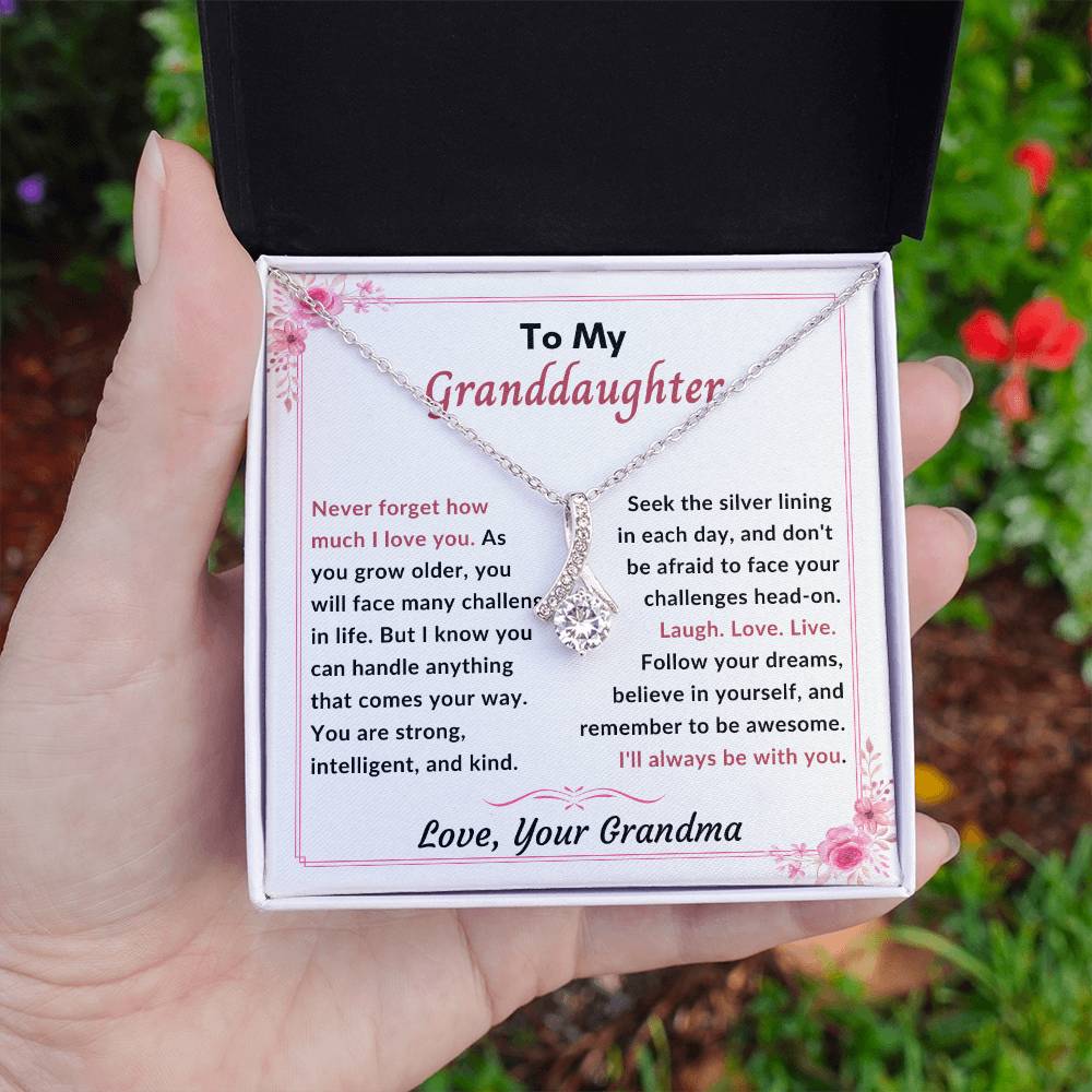 To My Granddaughter Never Forget I Love You, Necklace Gift From Grandma