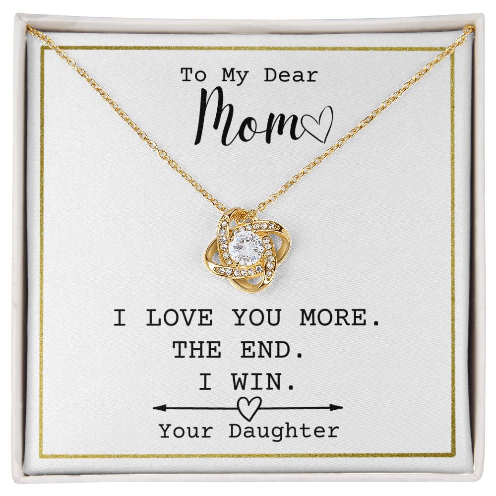 To My Dear Mom - I Love You More - The End - From Daughter - Necklace Jewelry Gift