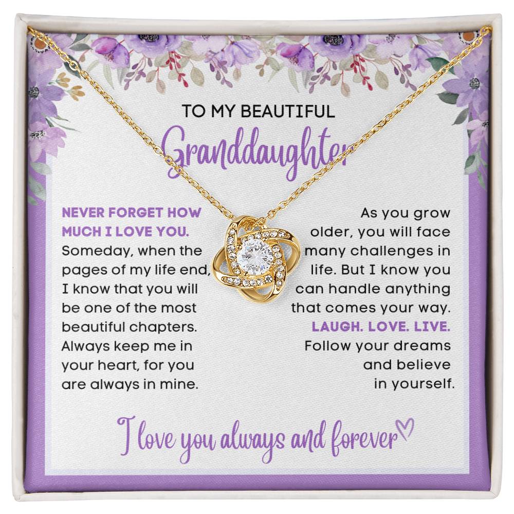 To my beautiful Granddaughter, gift from grandparent, grandma, grandpa, gift for Christmas, birthday, graduation, wedding, new job, necklace gift, pendant necklace, best Christmas gift