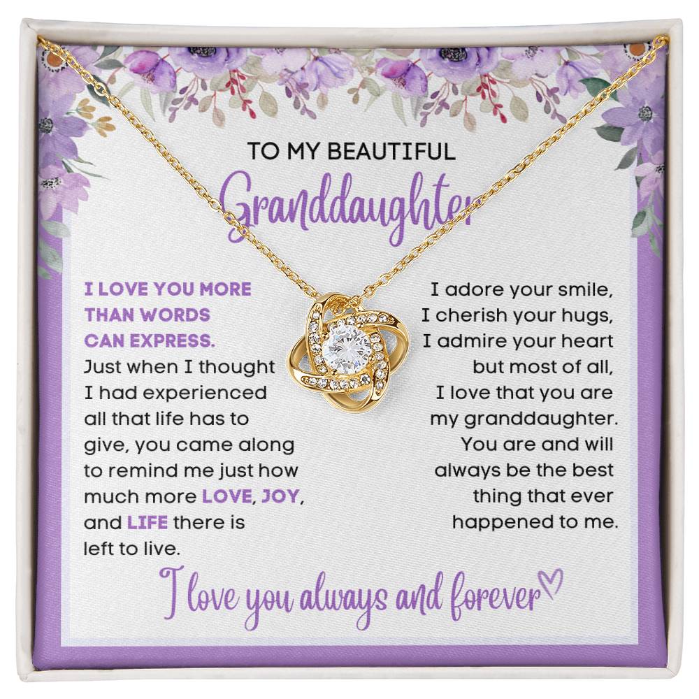 To my beautiful Granddaughter, gift from grandparent, grandma, grandpa, gift for Christmas, birthday, graduation, wedding, new job, necklace gift, pendant necklace, best Christmas gift