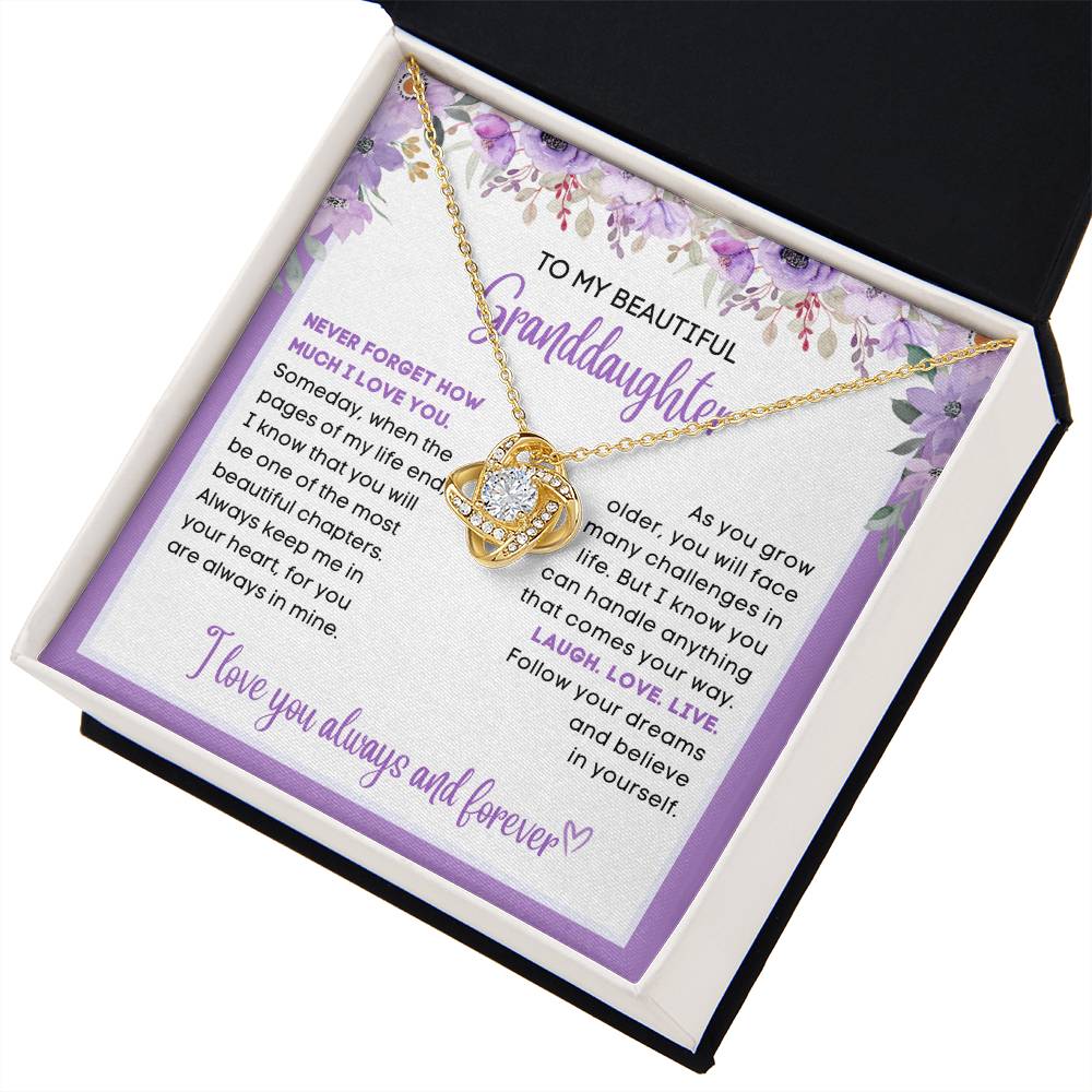 To my beautiful Granddaughter, gift from grandparent, grandma, grandpa, gift for Christmas, birthday, graduation, wedding, new job, necklace gift, pendant necklace, best Christmas gift