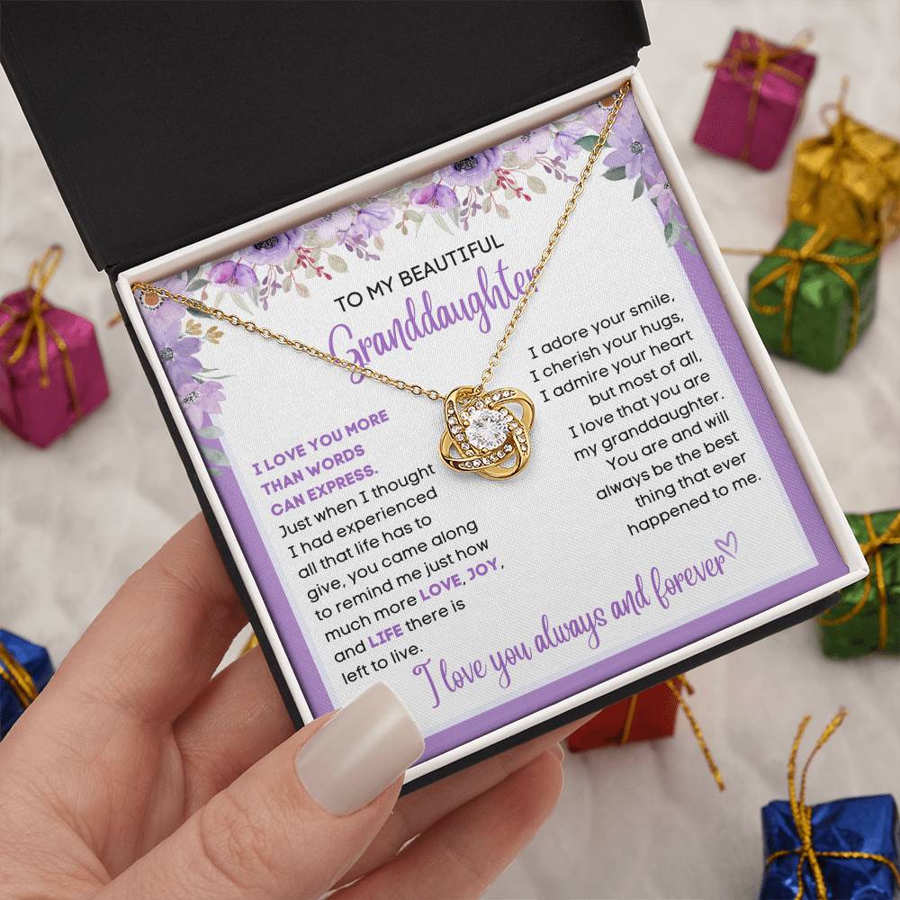 To my beautiful Granddaughter, gift from grandparent, grandma, grandpa, gift for Christmas, birthday, graduation, wedding, new job, necklace gift, pendant necklace, best Christmas gift