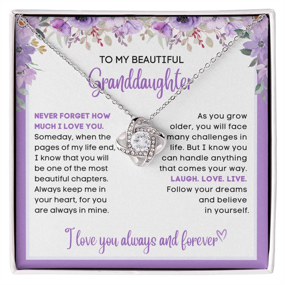 To my beautiful Granddaughter, gift from grandparent, grandma, grandpa, gift for Christmas, birthday, graduation, wedding, new job, necklace gift, pendant necklace, best Christmas gift