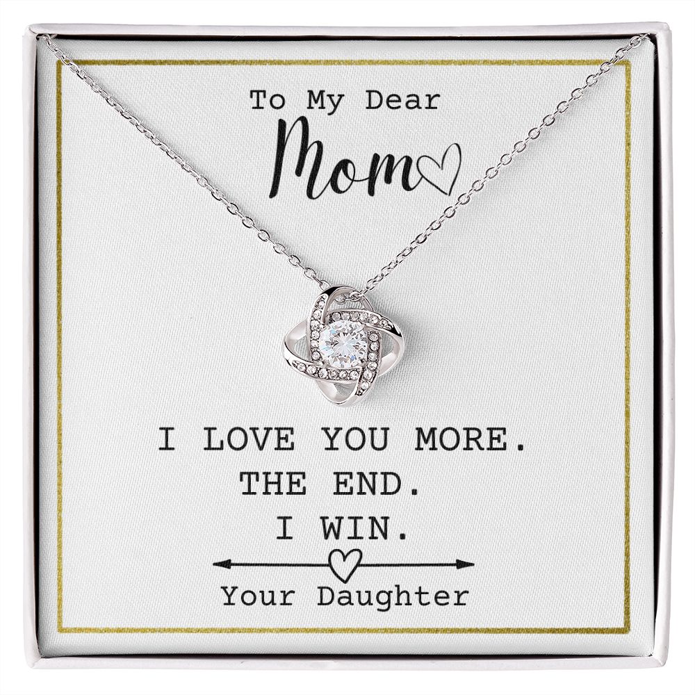 To My Dear Mom - I Love You More - The End - From Daughter - Necklace Jewelry Gift