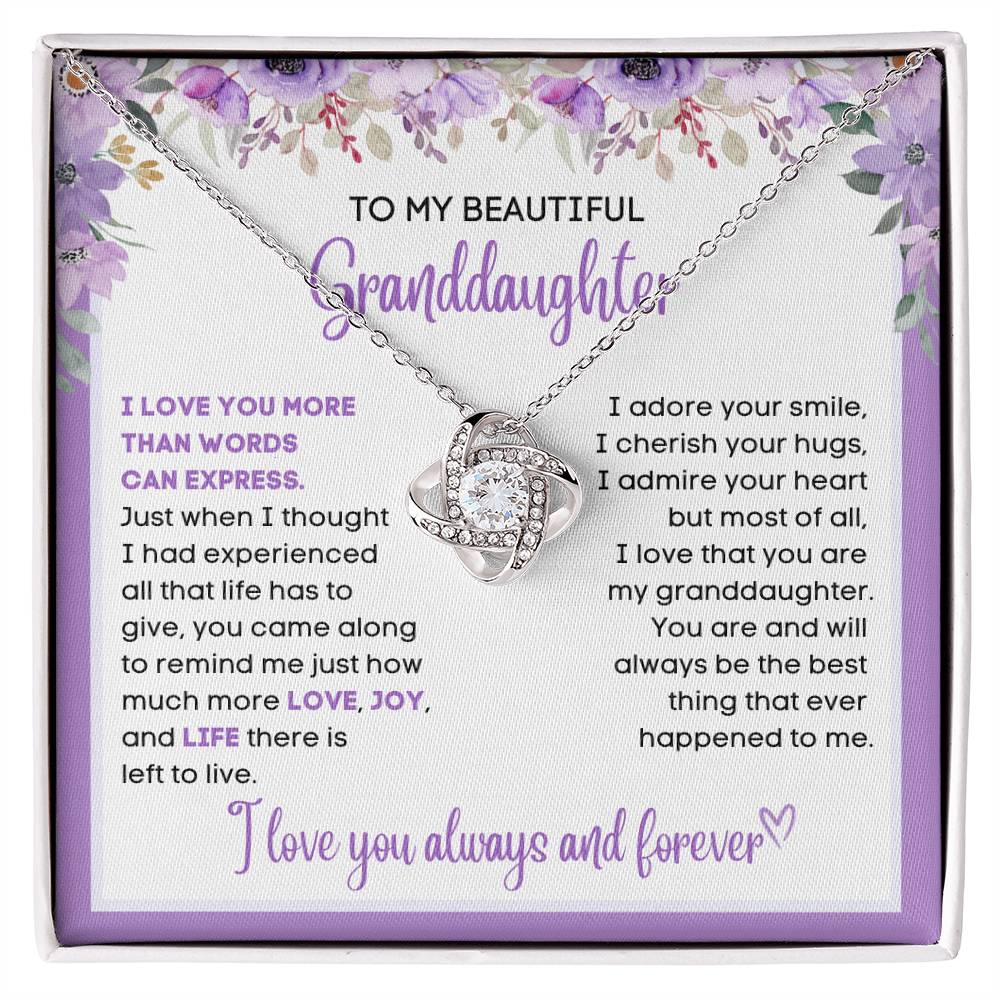 To my beautiful Granddaughter, gift from grandparent, grandma, grandpa, gift for Christmas, birthday, graduation, wedding, new job, necklace gift, pendant necklace, best Christmas gift