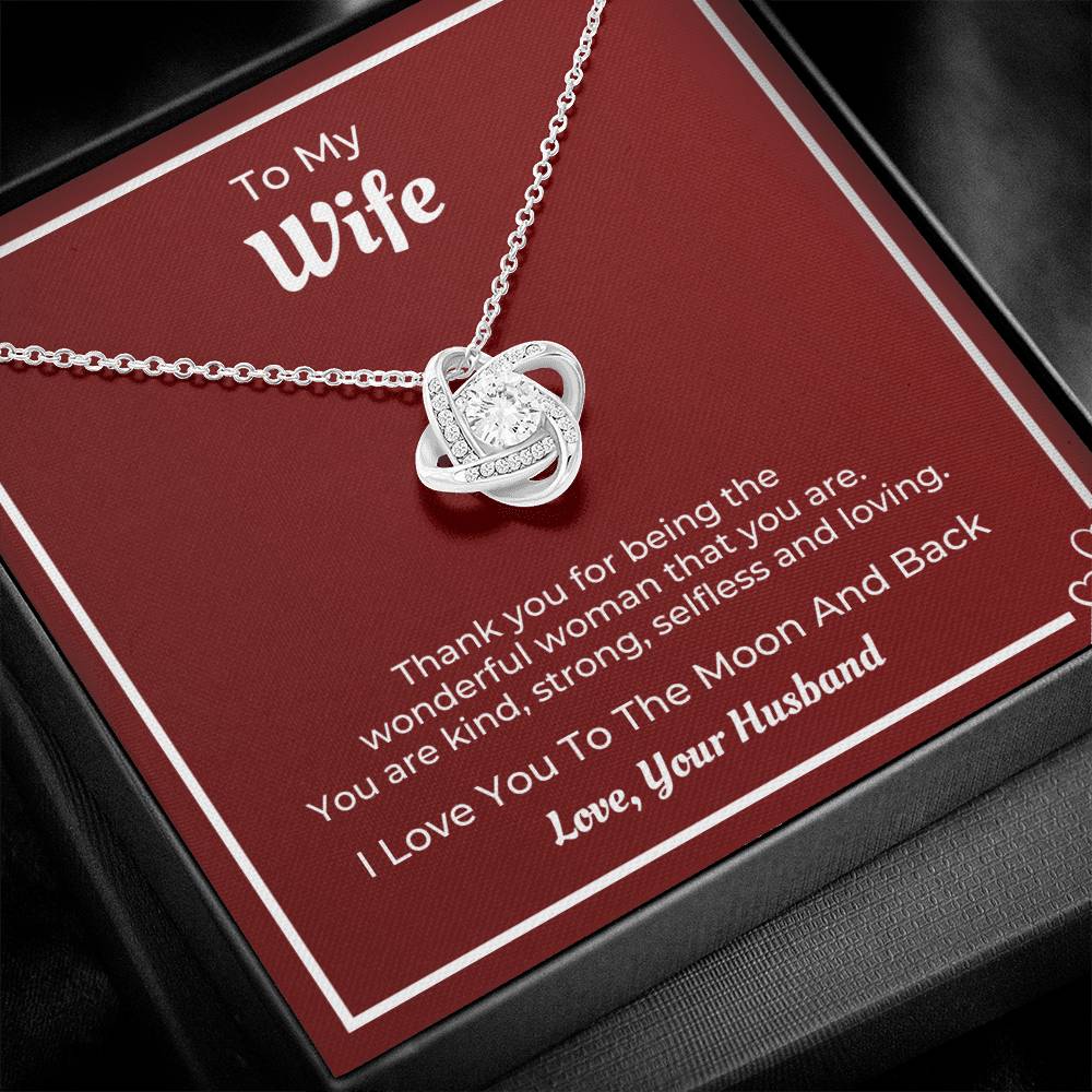 To My Wife - I Love You To The Moon And Back - Love Kot Necklace