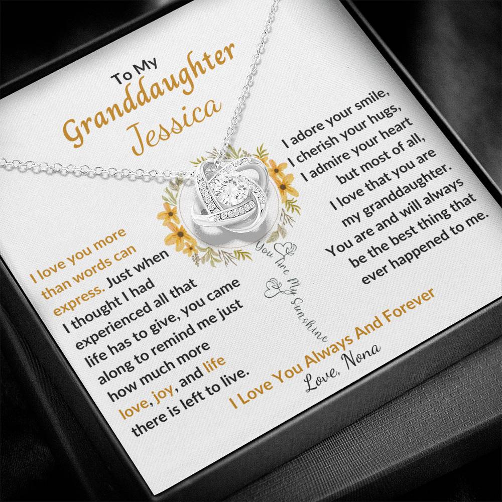 You Are My Sunshine - Granddaughter Pendant Necklace - Keepsake Gift From Grandparent or Grandma, Granddad