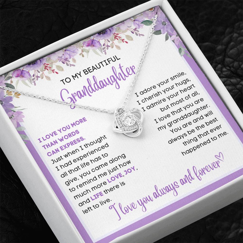 To my beautiful Granddaughter, gift from grandparent, grandma, grandpa, gift for Christmas, birthday, graduation, wedding, new job, necklace gift, pendant necklace, best Christmas gift