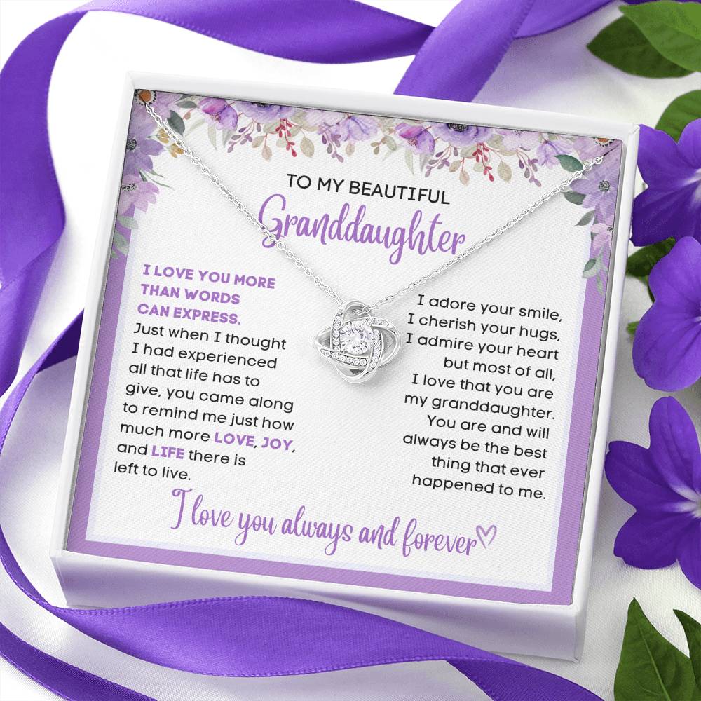 To my beautiful Granddaughter, gift from grandparent, grandma, grandpa, gift for Christmas, birthday, graduation, wedding, new job, necklace gift, pendant necklace, best Christmas gift