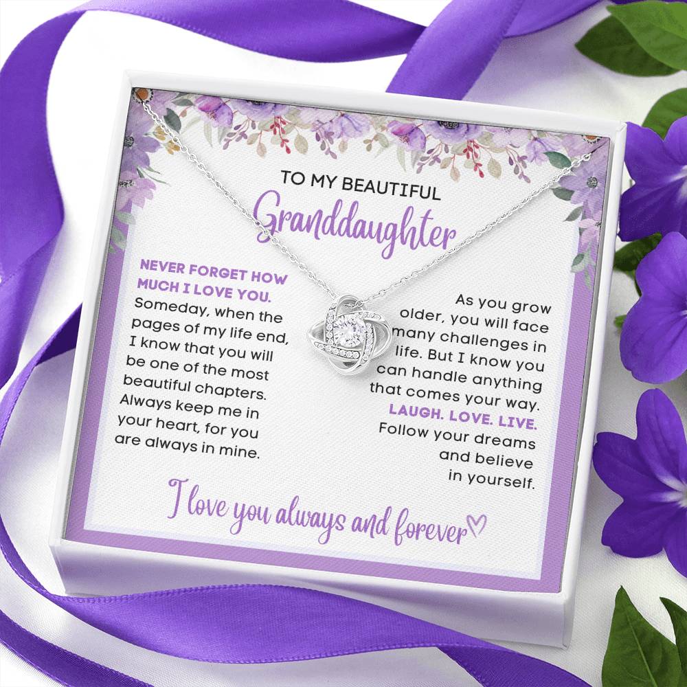 To my beautiful Granddaughter, gift from grandparent, grandma, grandpa, gift for Christmas, birthday, graduation, wedding, new job, necklace gift, pendant necklace, best Christmas gift