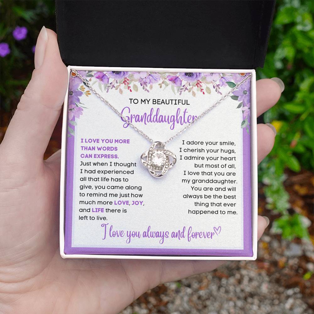 To my beautiful Granddaughter, gift from grandparent, grandma, grandpa, gift for Christmas, birthday, graduation, wedding, new job, necklace gift, pendant necklace, best Christmas gift