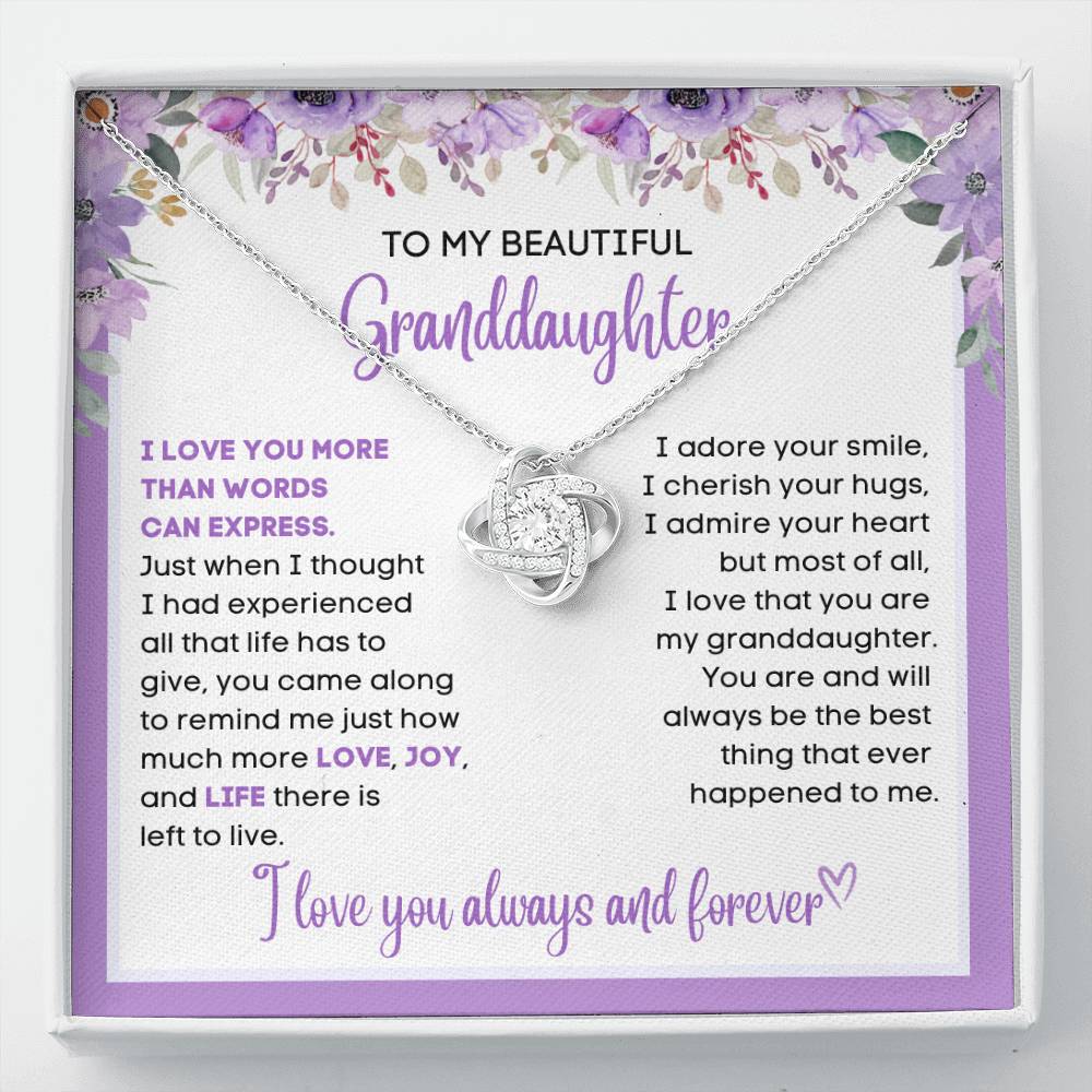 To my beautiful Granddaughter, gift from grandparent, grandma, grandpa, gift for Christmas, birthday, graduation, wedding, new job, necklace gift, pendant necklace, best Christmas gift