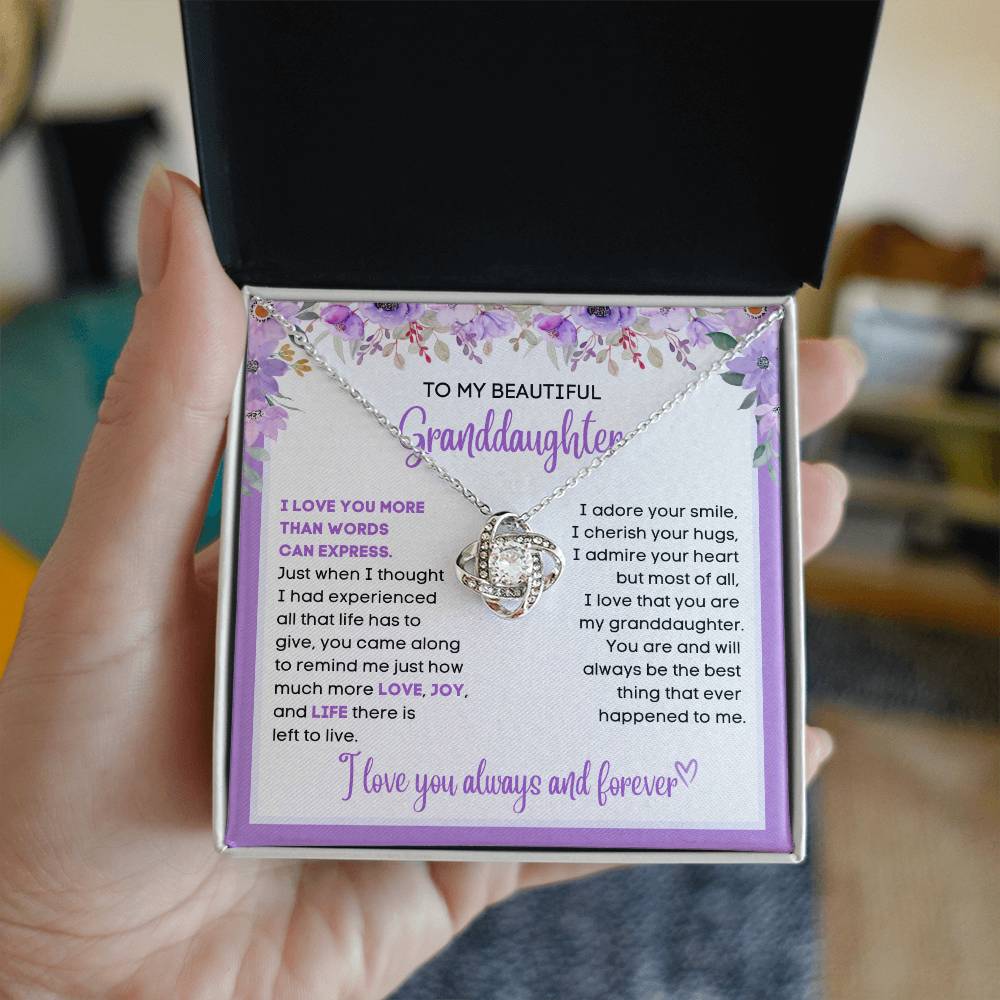 To my beautiful Granddaughter, gift from grandparent, grandma, grandpa, gift for Christmas, birthday, graduation, wedding, new job, necklace gift, pendant necklace, best Christmas gift