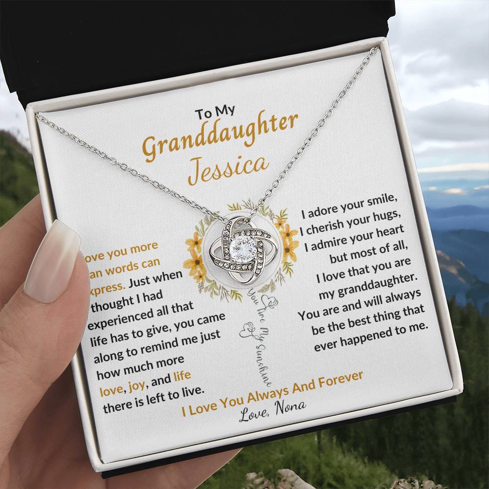 You Are My Sunshine - Granddaughter Pendant Necklace - Keepsake Gift From Grandparent or Grandma, Granddad