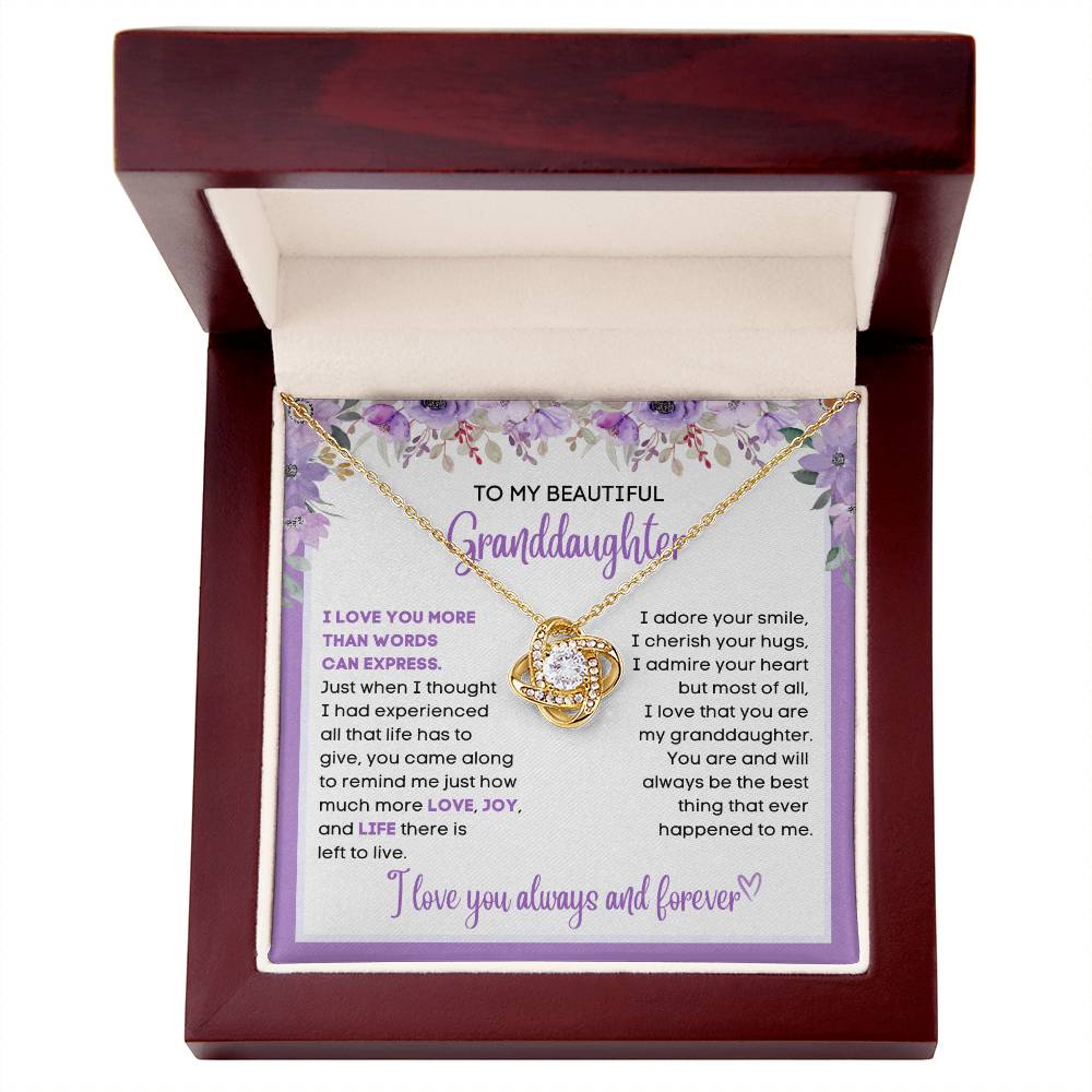 To my beautiful Granddaughter, gift from grandparent, grandma, grandpa, gift for Christmas, birthday, graduation, wedding, new job, necklace gift, pendant necklace, best Christmas gift