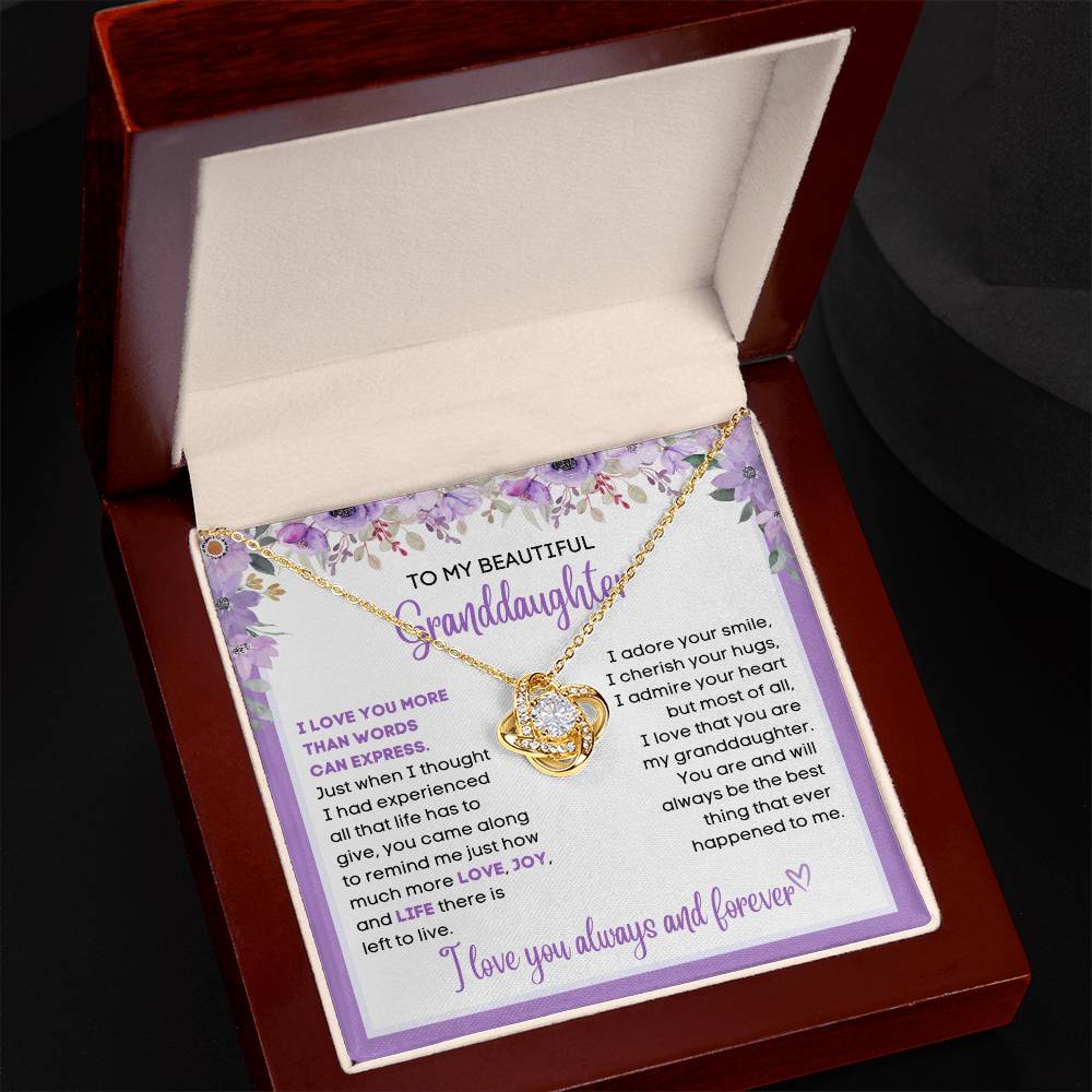 To my beautiful Granddaughter, gift from grandparent, grandma, grandpa, gift for Christmas, birthday, graduation, wedding, new job, necklace gift, pendant necklace, best Christmas gift