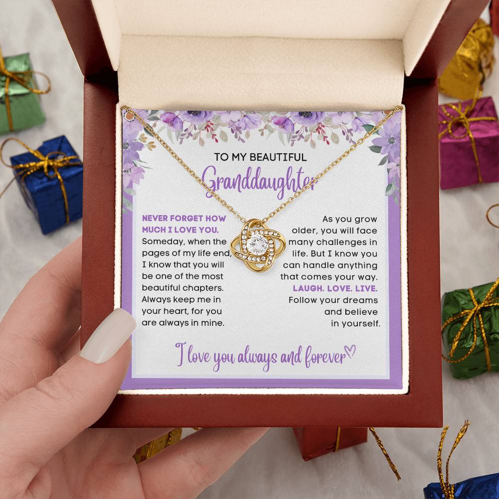 To my beautiful Granddaughter, gift from grandparent, grandma, grandpa, gift for Christmas, birthday, graduation, wedding, new job, necklace gift, pendant necklace, best Christmas gift