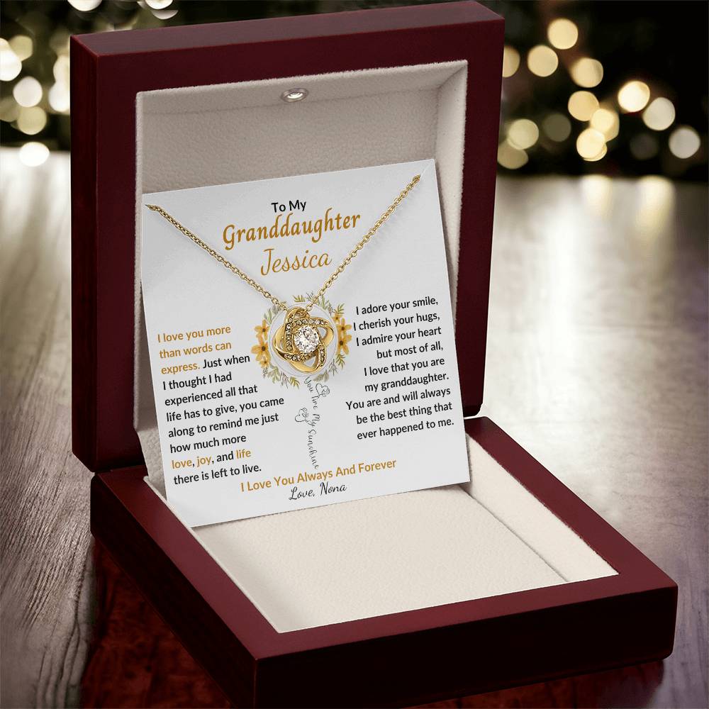 You Are My Sunshine - Granddaughter Pendant Necklace - Keepsake Gift From Grandparent or Grandma, Granddad