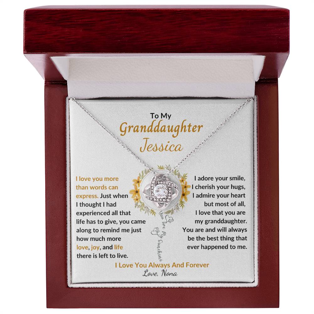 You Are My Sunshine - Granddaughter Pendant Necklace - Keepsake Gift From Grandparent or Grandma, Granddad