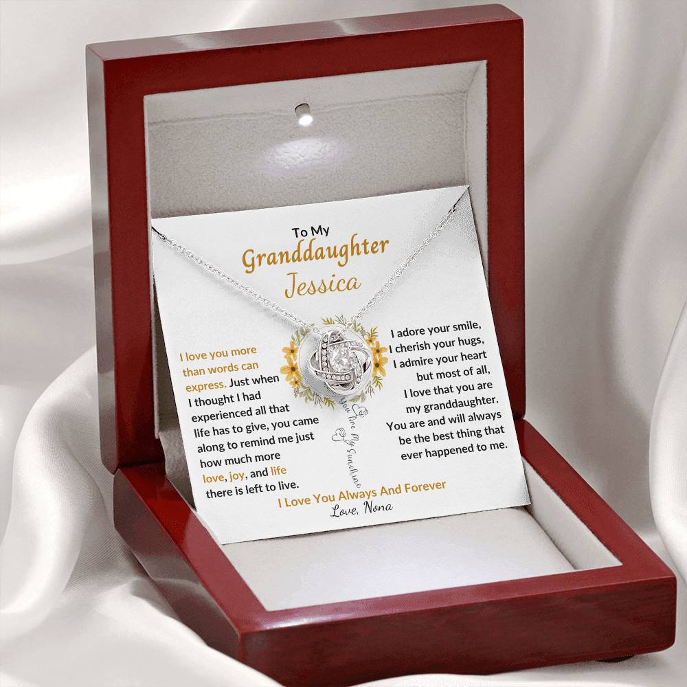 You Are My Sunshine - Granddaughter Pendant Necklace - Keepsake Gift From Grandparent or Grandma, Granddad