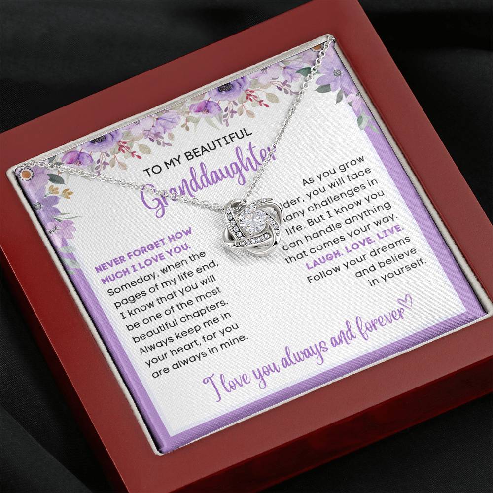 To my beautiful Granddaughter, gift from grandparent, grandma, grandpa, gift for Christmas, birthday, graduation, wedding, new job, necklace gift, pendant necklace, best Christmas gift