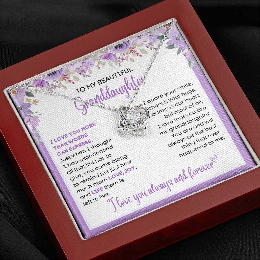 To my beautiful Granddaughter, gift from grandparent, grandma, grandpa, gift for Christmas, birthday, graduation, wedding, new job, necklace gift, pendant necklace, best Christmas gift