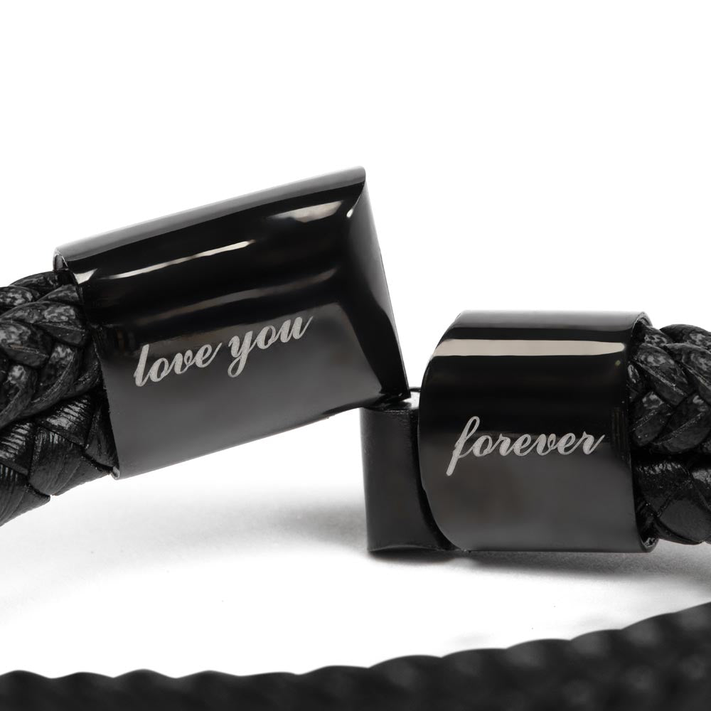 To My Son, Love You Forever - Minimalist Leather Bracelet Gift From Mom or Dad, Guitar Player Gift From Parents,Gift For Birthday, Christmas Gift or Graduation Gift