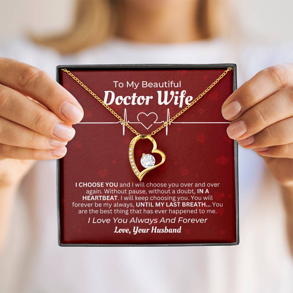 To my selling Doctor wife, wife necklace, anniversary gifts, Christmas gifts, wife birthday