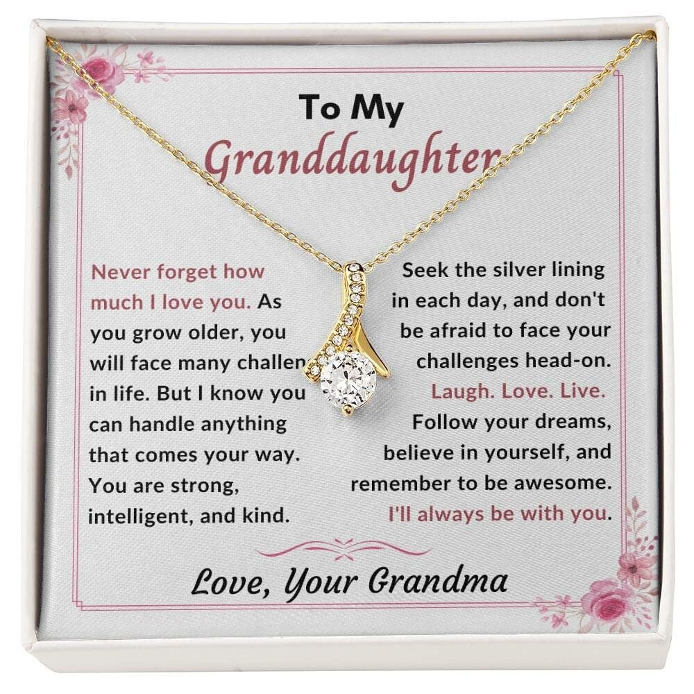 To My Granddaughter Never Forget I Love You, Necklace Gift From Grandma