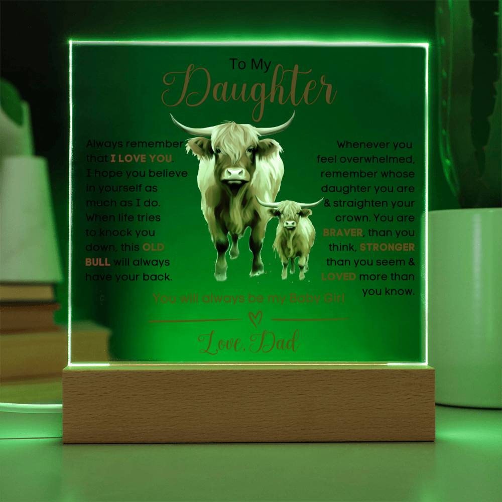 Inspirational Gift To Daughter, Acrylic Plaque, Room Decor & LED Night Light