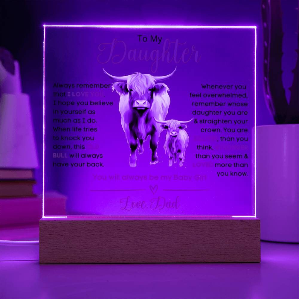 Inspirational Gift To Daughter, Acrylic Plaque, Room Decor & LED Night Light