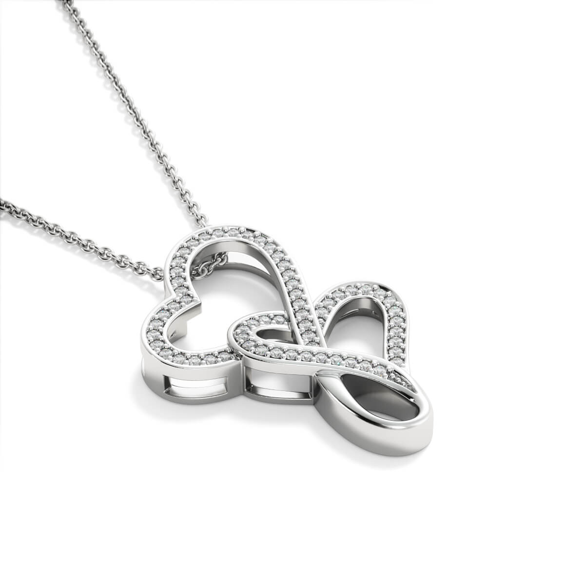 Granddaughter Graduation Gift | Double Hearts Pendant | White Gold Necklace | Congratulations | Love Grandma